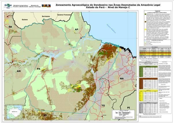 Figura 2 – Mapa do Zoneamento Agroecológico do Dendê para o Estado do Pará.
