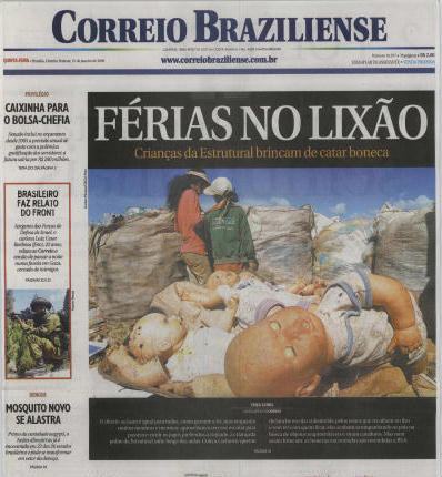 Imagem parcial da capa do Correio Braziliense, de 15/01/2009