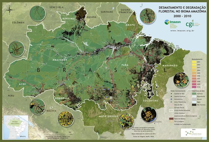 desmatamento e degradação florestal no bioma amazônia