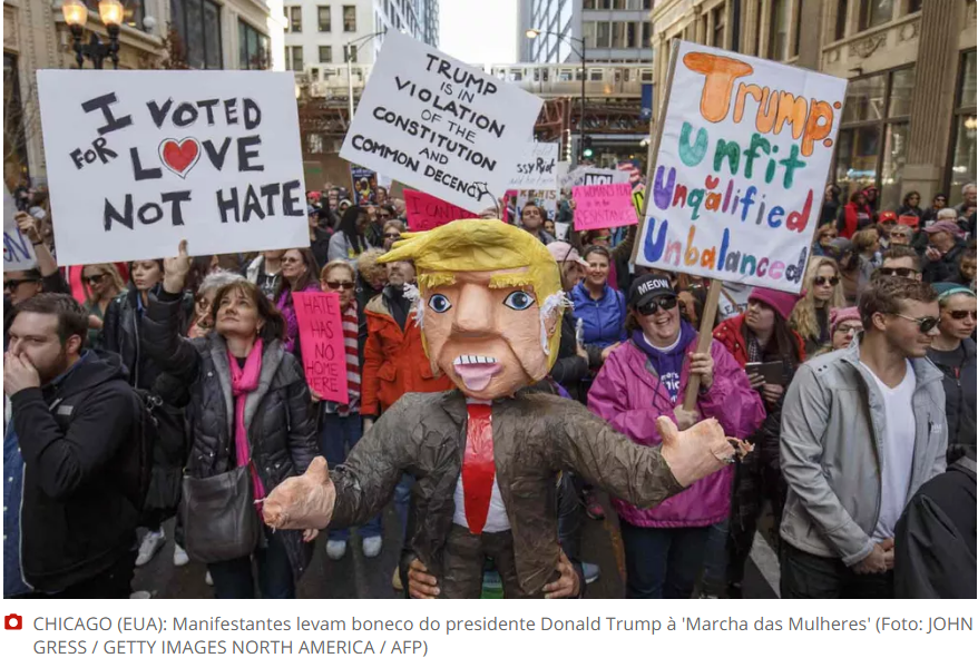 manifestantes anti Trump