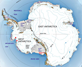 desglaciação parcial da camada de gelo da Antártica Oriental