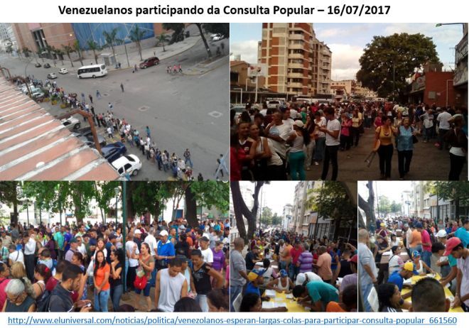 venezuelanos participando da consulta popular, 16/7/2017