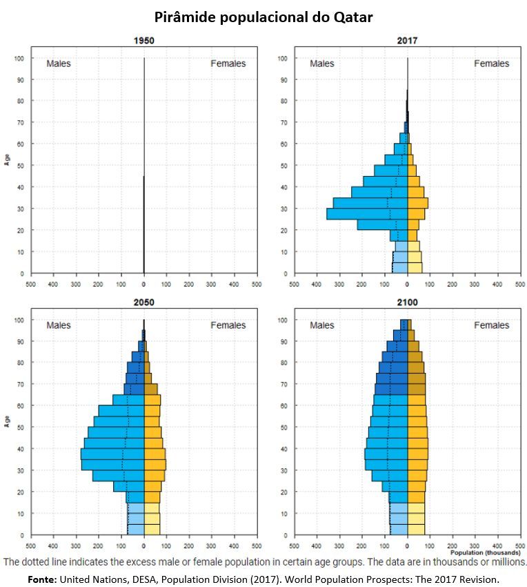 pirâmide populacional do Qatar