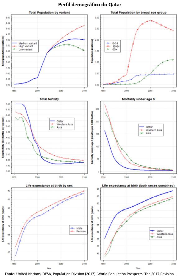 perfil demográfico do Qatar