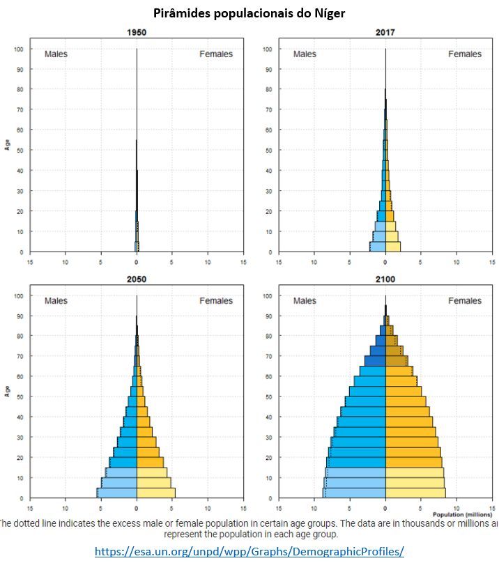 pirâmides populacionais do Níger