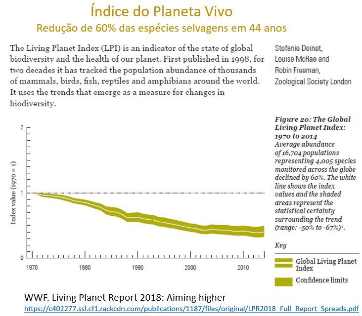 vertebrados selvagens terrestres sofreram uma redução de 60% entre 1970 e 2014