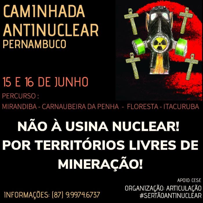 Caminhada em Pernambuco rechaça energia nuclear - Marandiba, 15/6