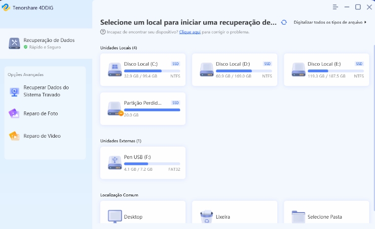 passo a passo para usar o 4ddig para recuperar hd corrompido