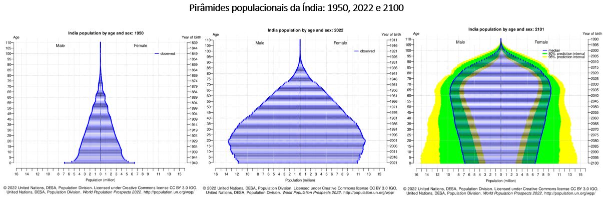 pirâmides populacionais da Índia