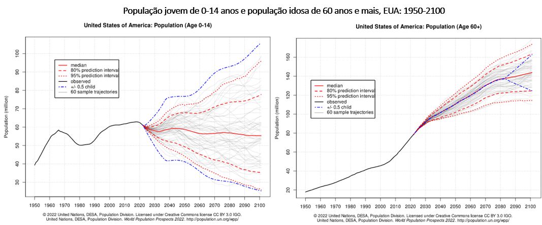 população jovem e população idosa eua