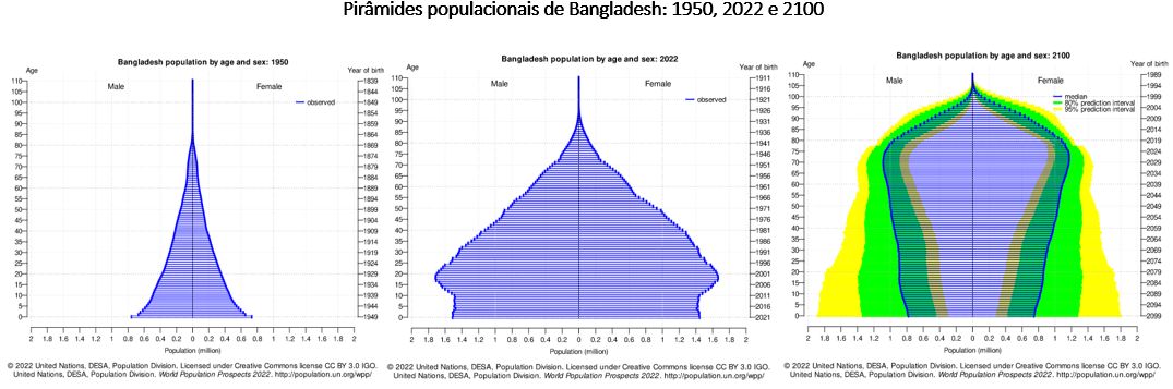 pirâmides populacionais Bangladesh