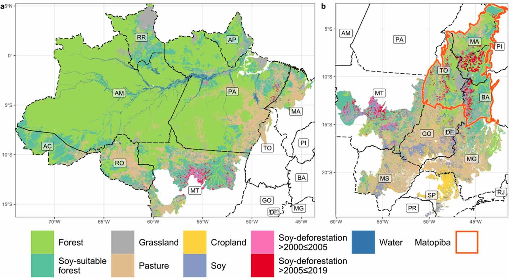 mudança de uso e cobertura da terra nos estados da amazônia