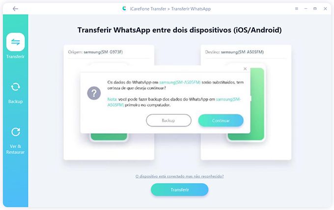 transferir whatsapp entre dois dispositivos
