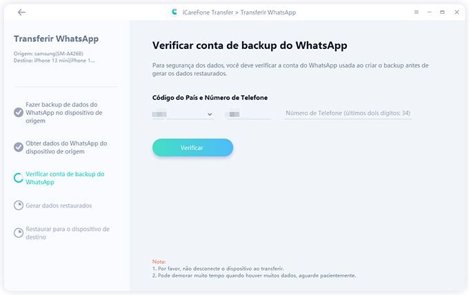 verificar conta de backup do whatsapp