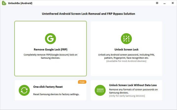 Remova o bloqueio do Google com UnlockGo (Android)