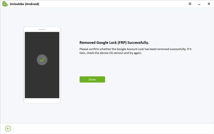 Remova o bloqueio do Google por UnlockGo para Android