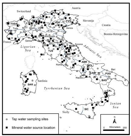 230208 água da torneira com indicação das regiões administrativas italianas