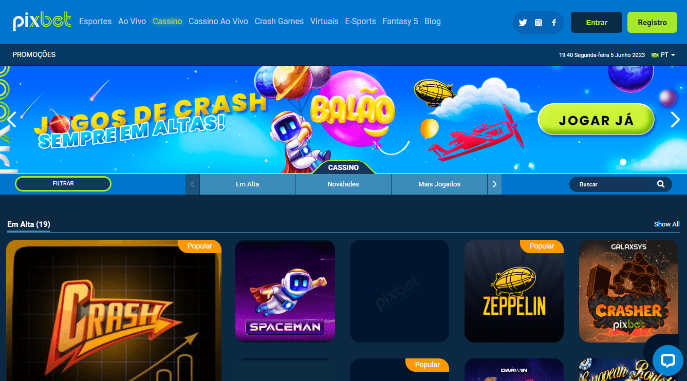 Pixbet Casino - Jogos e Depósitos de 1 Real - Folha PE