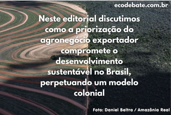 Neste editorial discutimos como a priorização do agronegócio exportador compromete o desenvolvimento sustentável no Brasil, perpetuando um modelo colonial