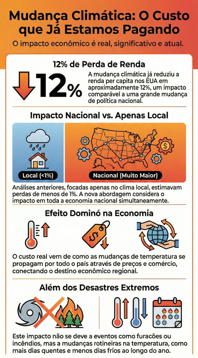 Crise climática reduziu a renda nos EUA em 12%, calcula estudo