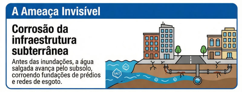 Aumento do nível do mar - a ameaça invisível Corrosão da infraestrutura subterrânea