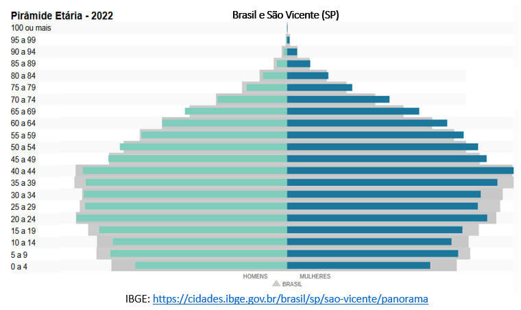 pirâmide etária brasileira brasil e são vicente
